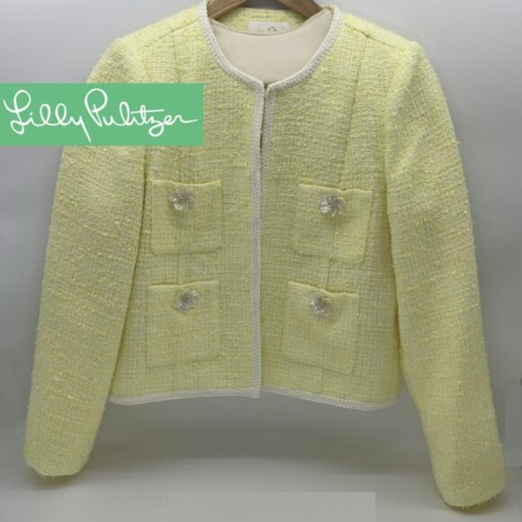 Lilly Pulitzer Yellow Tweed Blazer